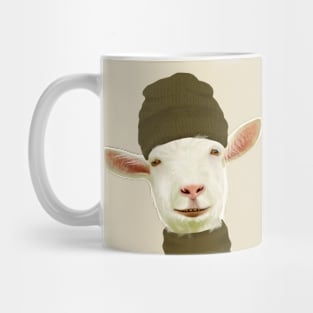 Cute Cozy Season Goat With Beanie and Scarf Mug